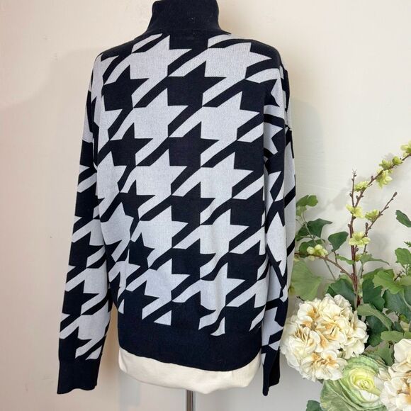 ANTHROPOLOGIE | houndstooth quarter zip sweat | Vigoss | new nwt | large - Picture 9 of 13